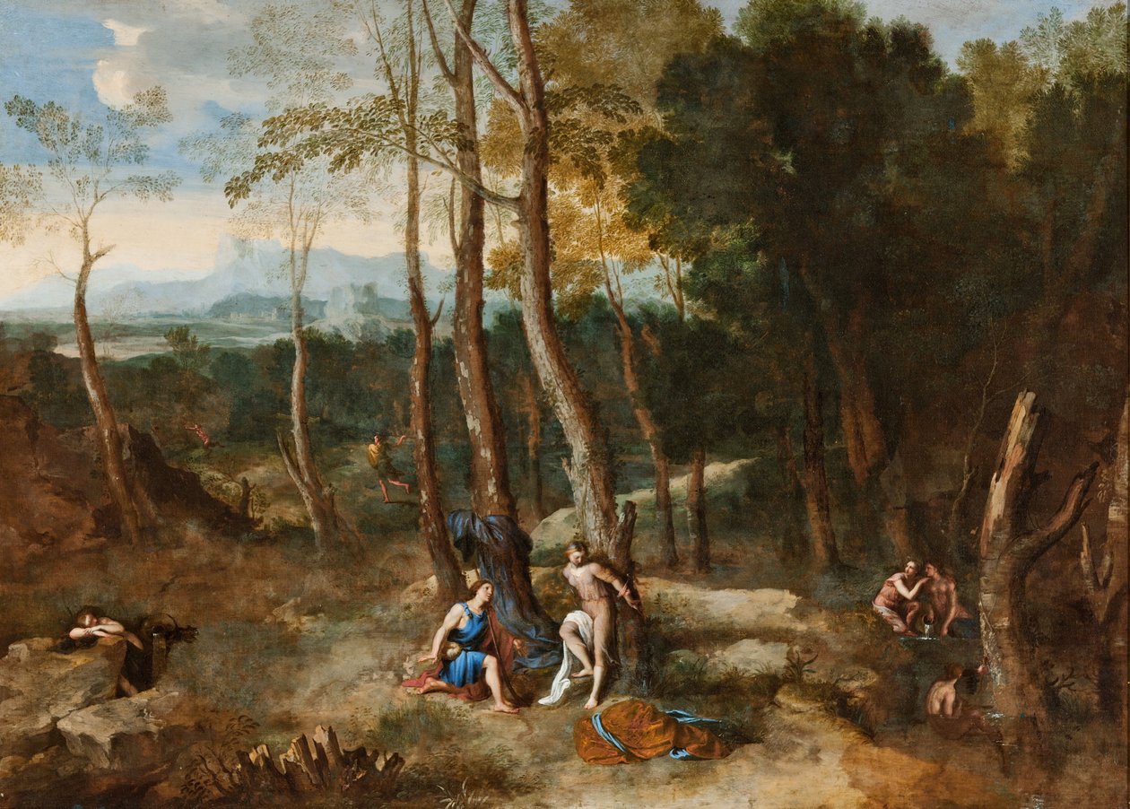 Aminta即将营救Silvia 作者 加斯帕德·普桑·杜格（Gaspard Poussin Dughet）