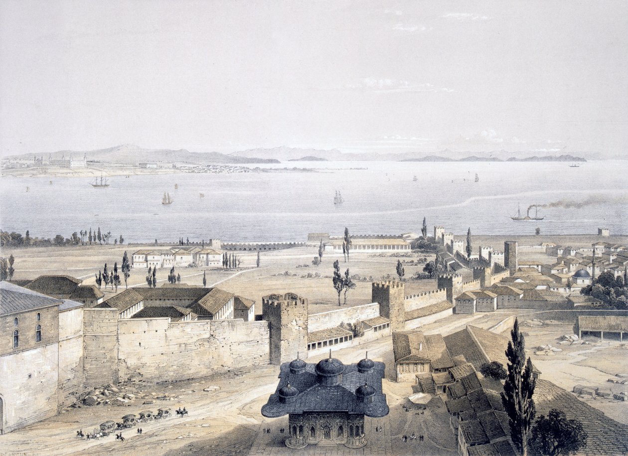 从1852年的清真寺的博斯普鲁斯海峡的视图 作者 加斯帕德·福萨蒂（Gaspard Fossati）