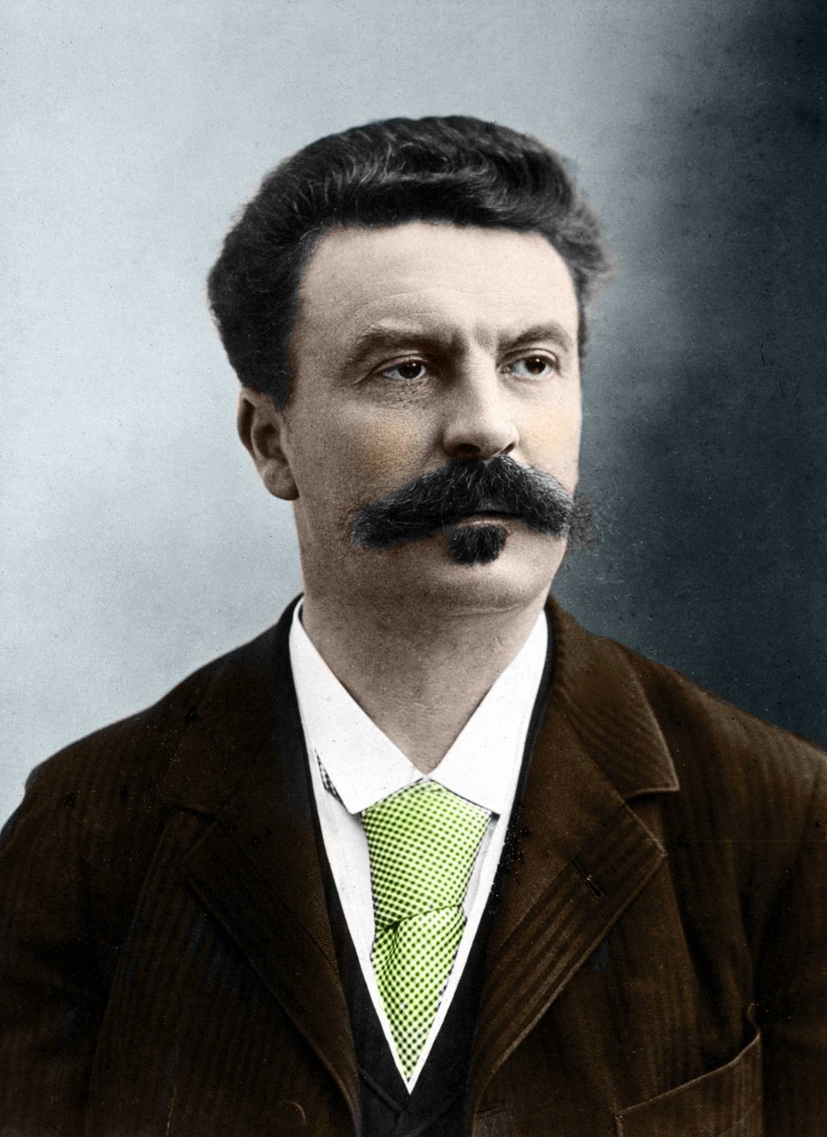 Guy de Maupassant (1850-1893)，纳达尔的法国作家。 作者 加斯帕德·费利克斯·图尔纳雄·纳达尔