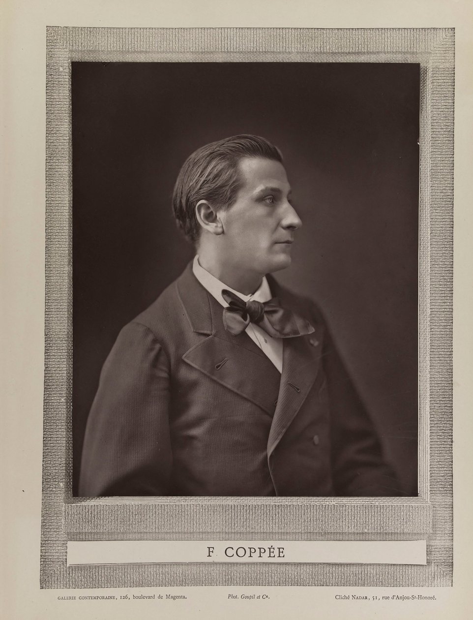 诗人François Coppée的肖像，1842-1908年，约1875年。 作者 加斯帕德·费利克斯·纳达尔