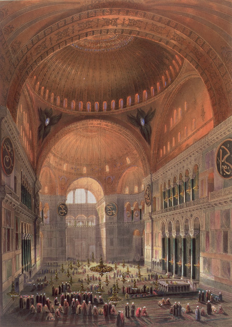 内部的Haghia Sophia，君士坦丁堡，酒吧。 1852年 作者 加斯帕德·福萨蒂（Gaspard Fossati）