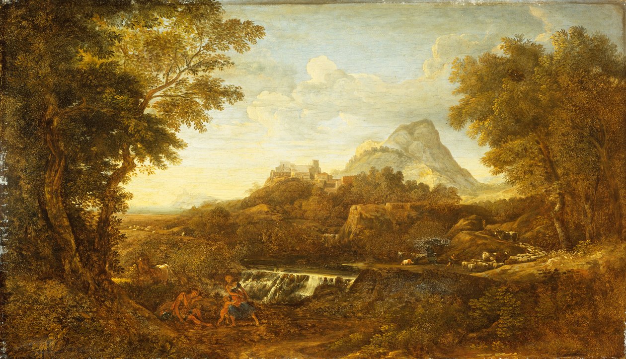 里纳尔多和阿米达，《解放的耶路撒冷》中的恋人（油画） 作者 Gaspard Poussin (学校) Dughet
