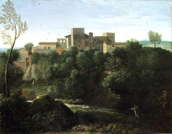 古典风景（布面油画 作者 加斯帕德·普桑·杜格（Gaspard Poussin Dughet）