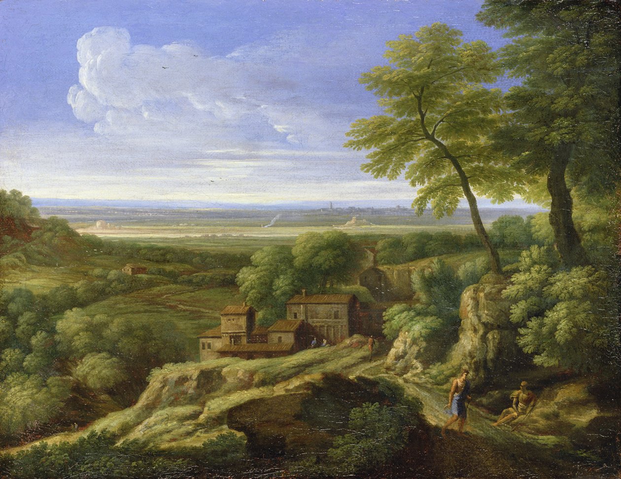 古典风景（布面油画） 作者 加斯帕德·普桑·杜格（Gaspard Poussin Dughet）