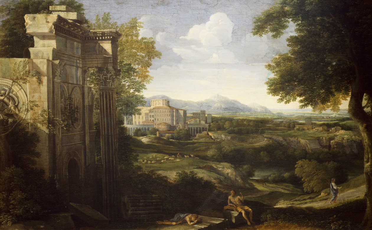 意大利景观与废墟 作者 加斯帕德·普桑·杜格（Gaspard Poussin Dughet）