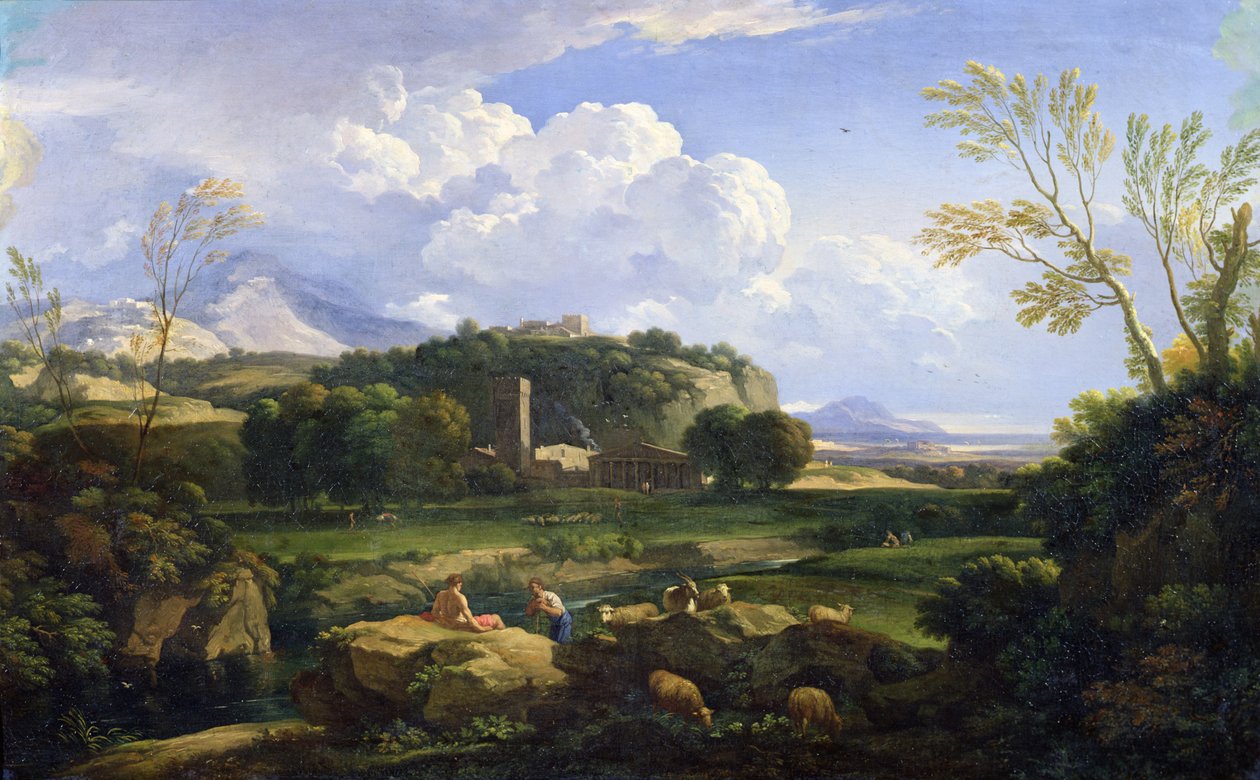 罗马平原景观（布面油画） 作者 加斯帕德·普桑·杜格（Gaspard Poussin Dughet）