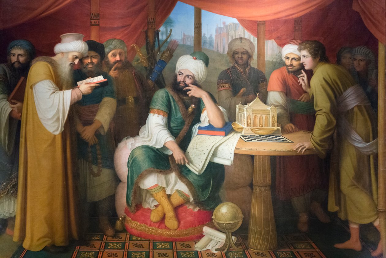 哈伦·阿尔·拉希德 (Harun Al Rashid) 与东方智者在帐篷里 作者 加斯帕兰迪