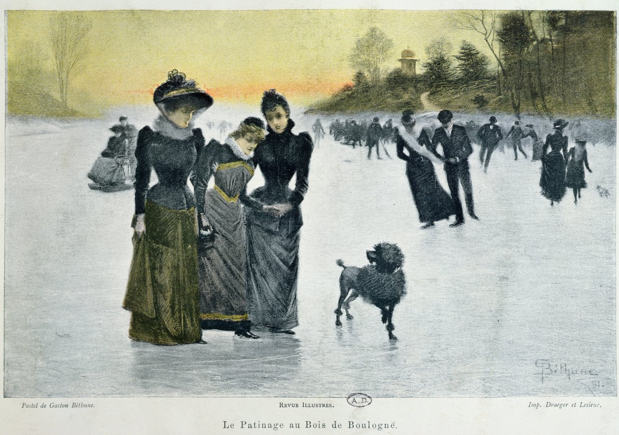 1891年在布洛涅森林（Bois de Boulogne）滑冰 作者 加斯顿·白求恩