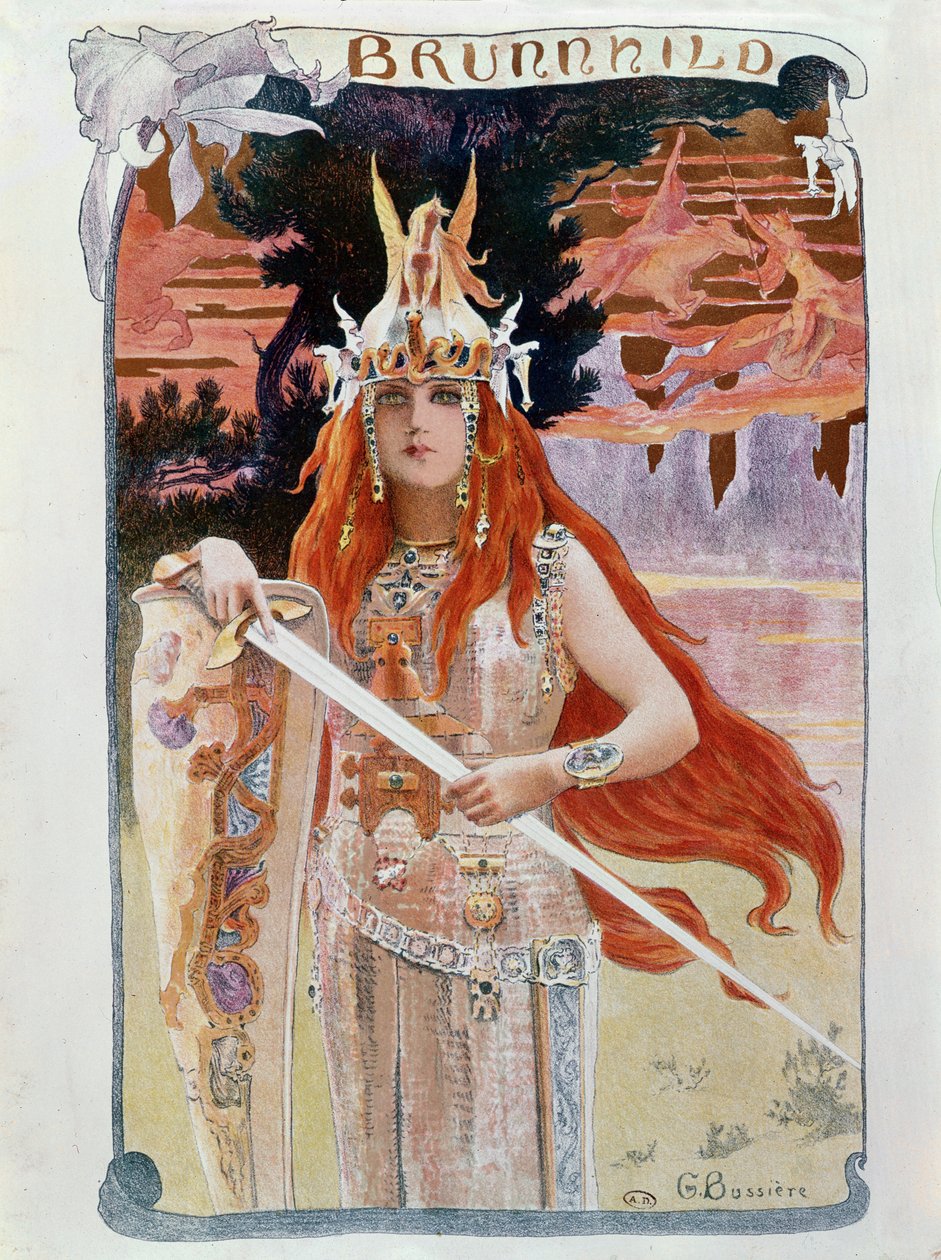 Brunnhilde，来自Richard Wagner的&39;Die Walkure&39;插图（1813-83） 作者 加斯顿布西埃