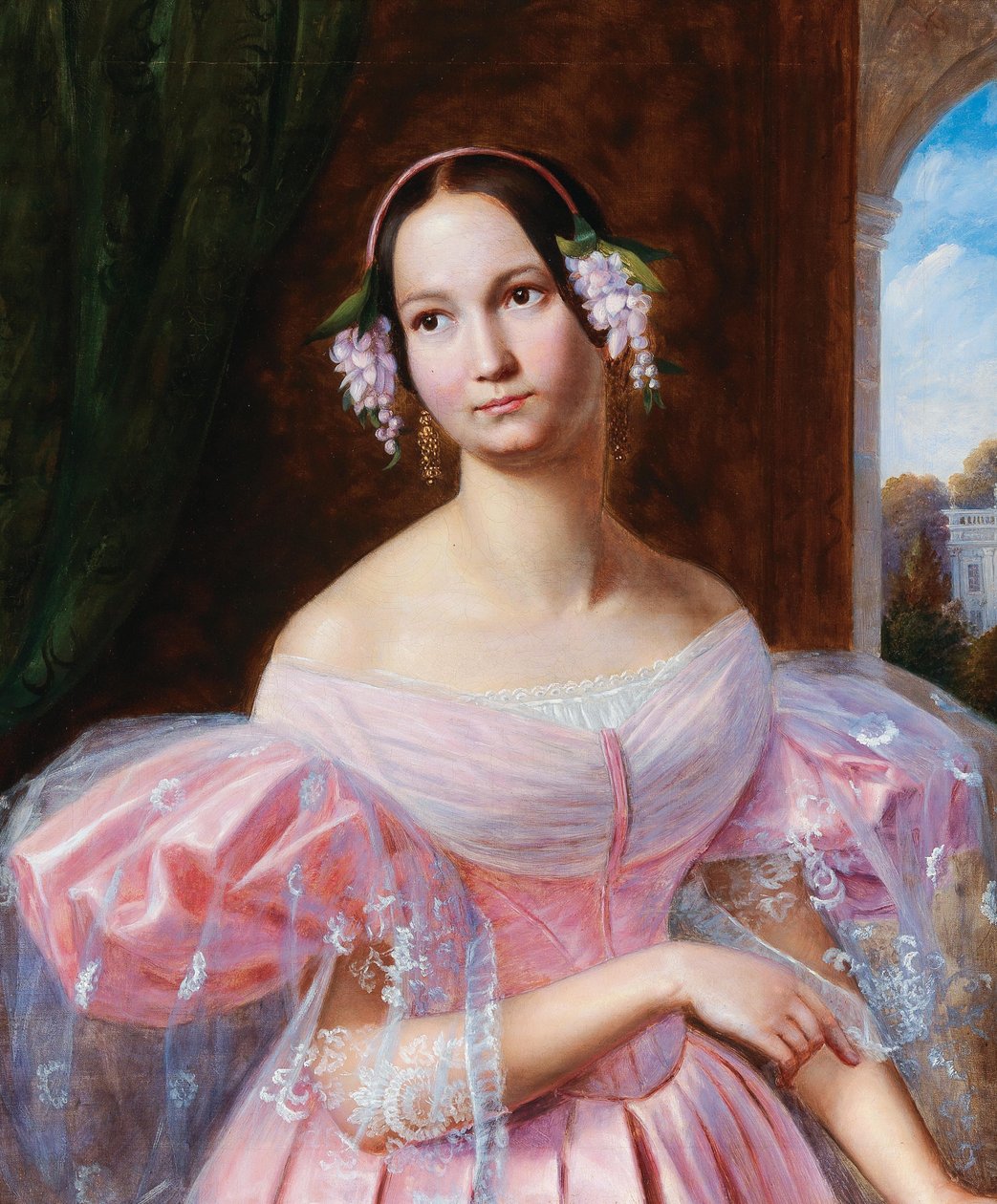 梅克伦堡-什未林的海伦1814-1858年的肖像，奥尔良公爵夫人作为新娘的肖像，1830年代。 作者 加斯顿·卡米洛·伦特