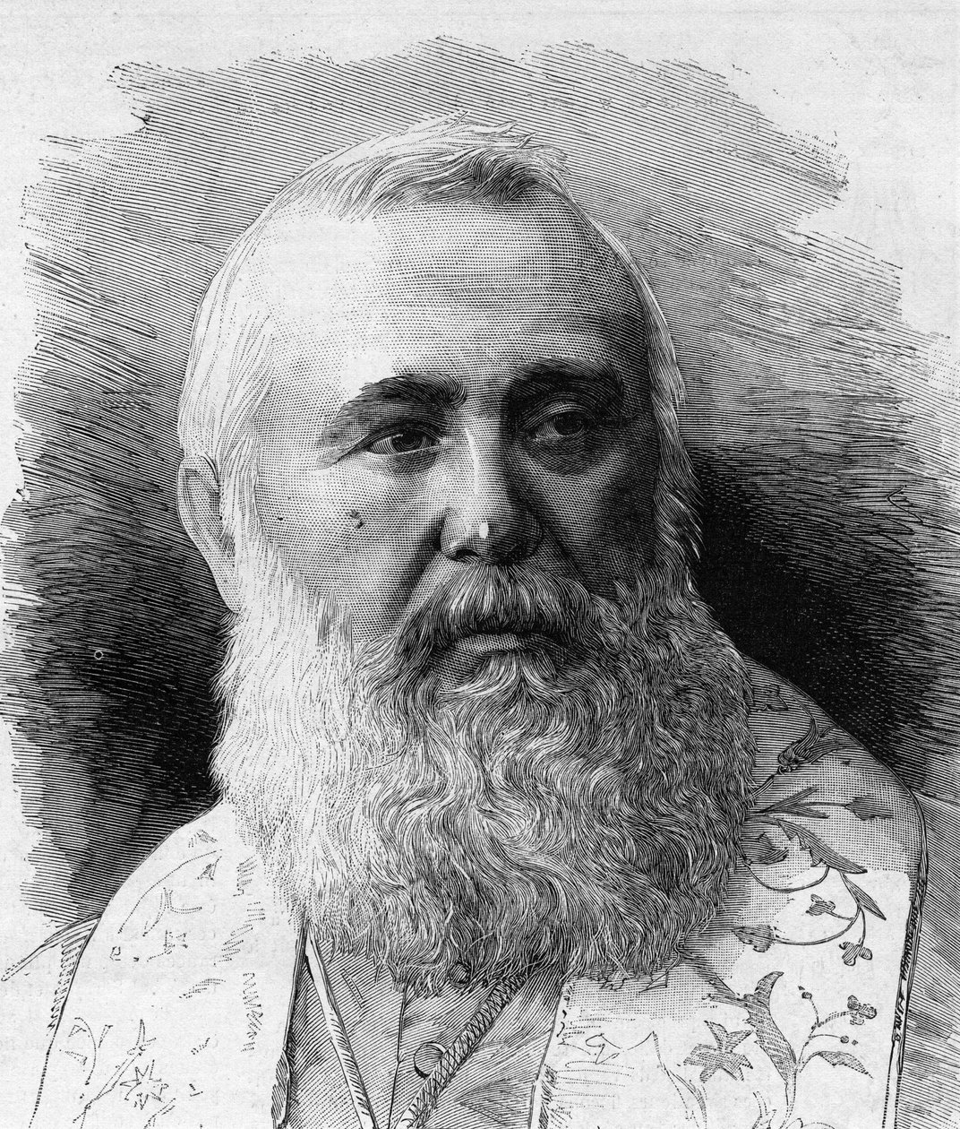 夏尔-拉维热（1825-1892）的肖像，阿尔及尔的主教，非洲的红衣主教。M.G. Vuillier在1882年8月5日《世界画报》第1323期上的版画。 作者 加斯顿·沃利耶（Gaston Vuillier）