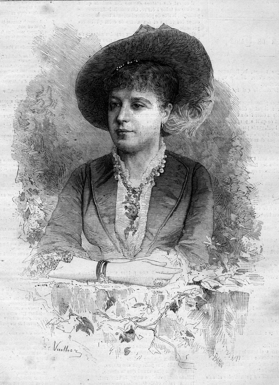 罗西塔-莫里（1849-1923）的肖像，西班牙古典舞者。Vuillier在1880年12月11日《世界画报》第1237期上的版画。 作者 加斯顿·沃利耶（Gaston Vuillier）