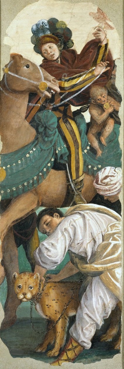 麦琪的崇拜》右面板，1541-1542。 作者 高登齐·法拉利（Gaudenzio Ferrari）