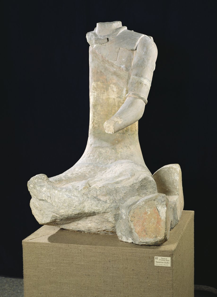 坐着的男人，来自Roquepertuse，Tene II，c.300-120 BC 作者 高卢什