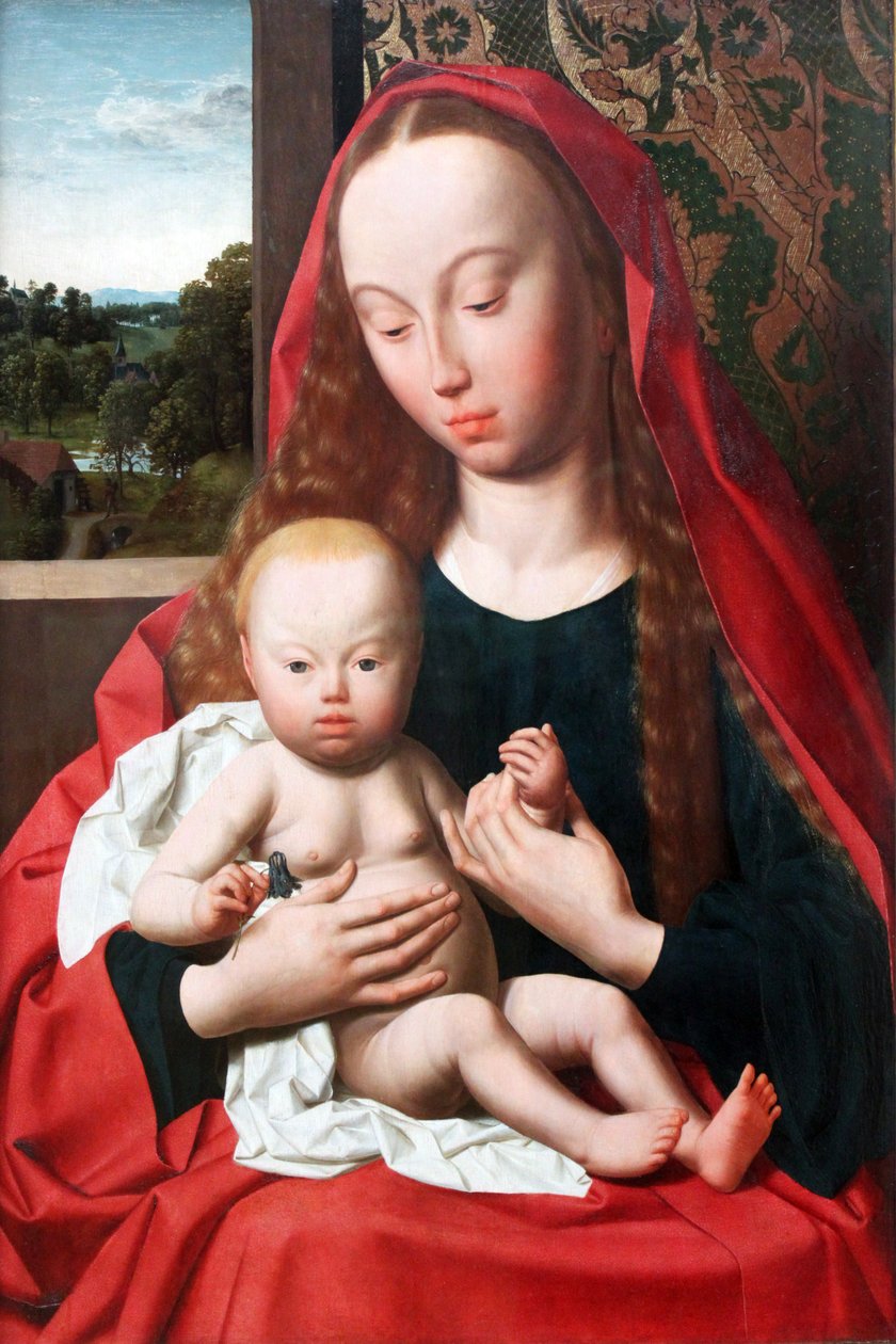 德语：圣母玛利亚与圣婴 作者 Geertgen Tot Sint Jans