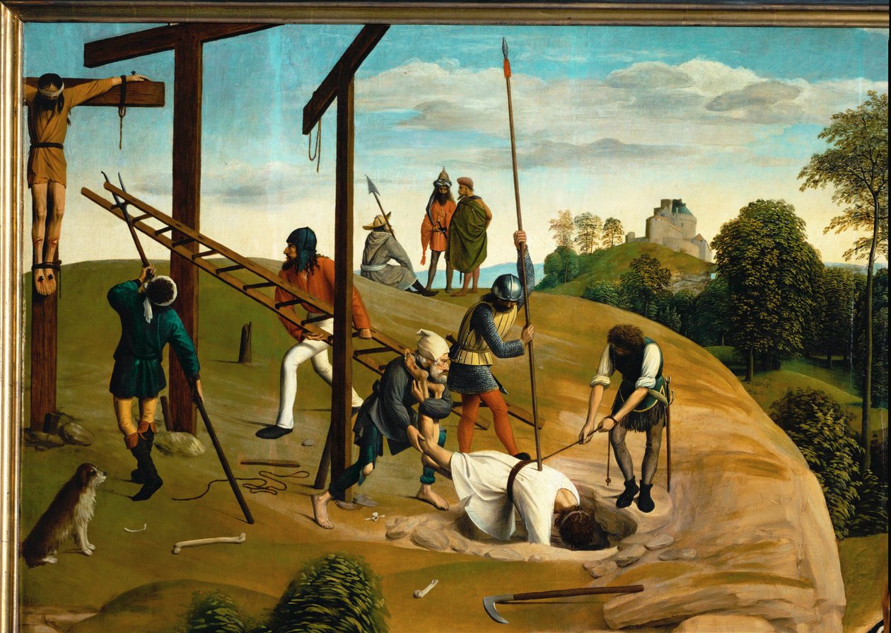 各各他（橡木上的绘画） 作者 Geertgen Tot Sint Jans