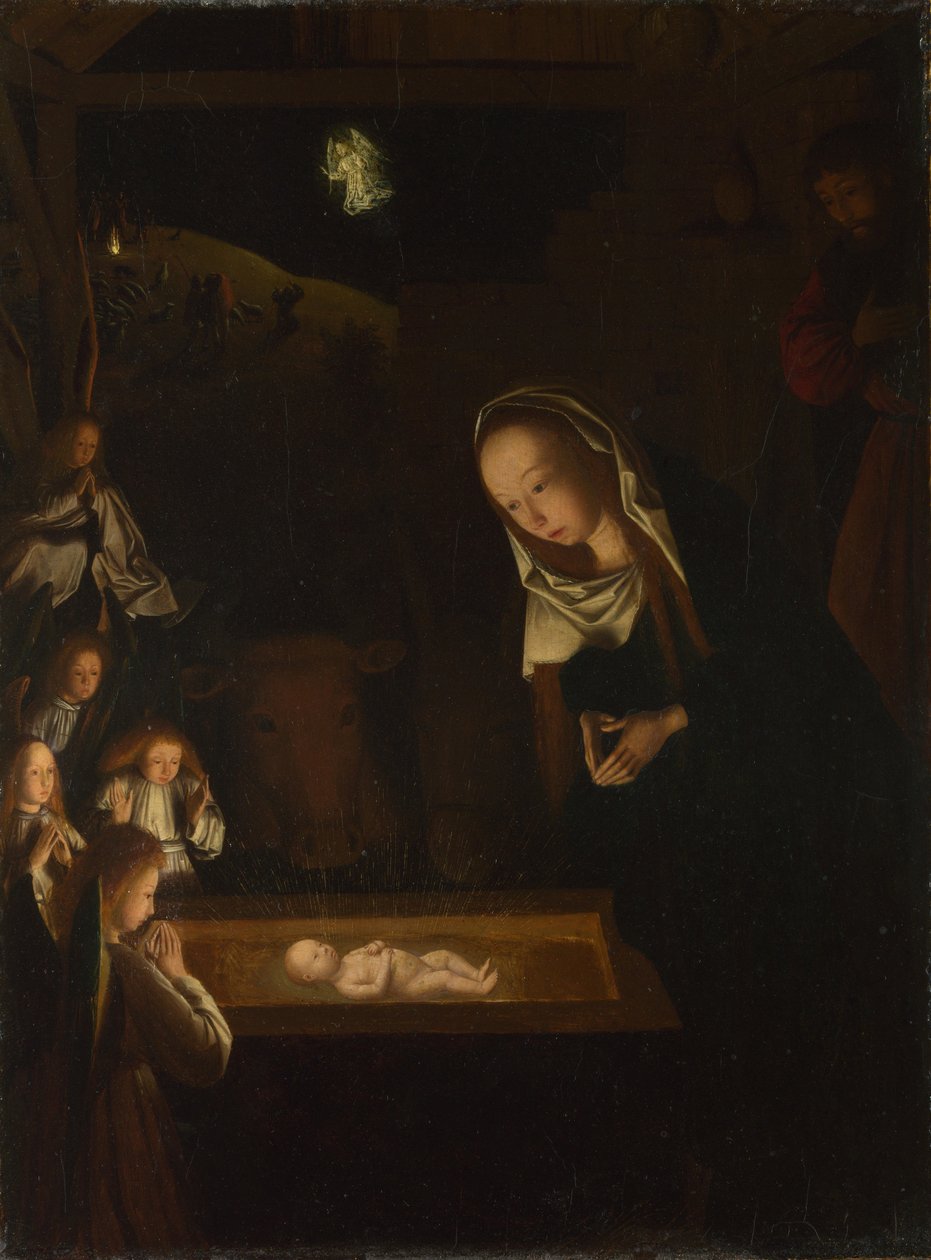 基督降生的夜晚，约1490年（橡木桶油） 作者 Geertgen Tot Sint Jans