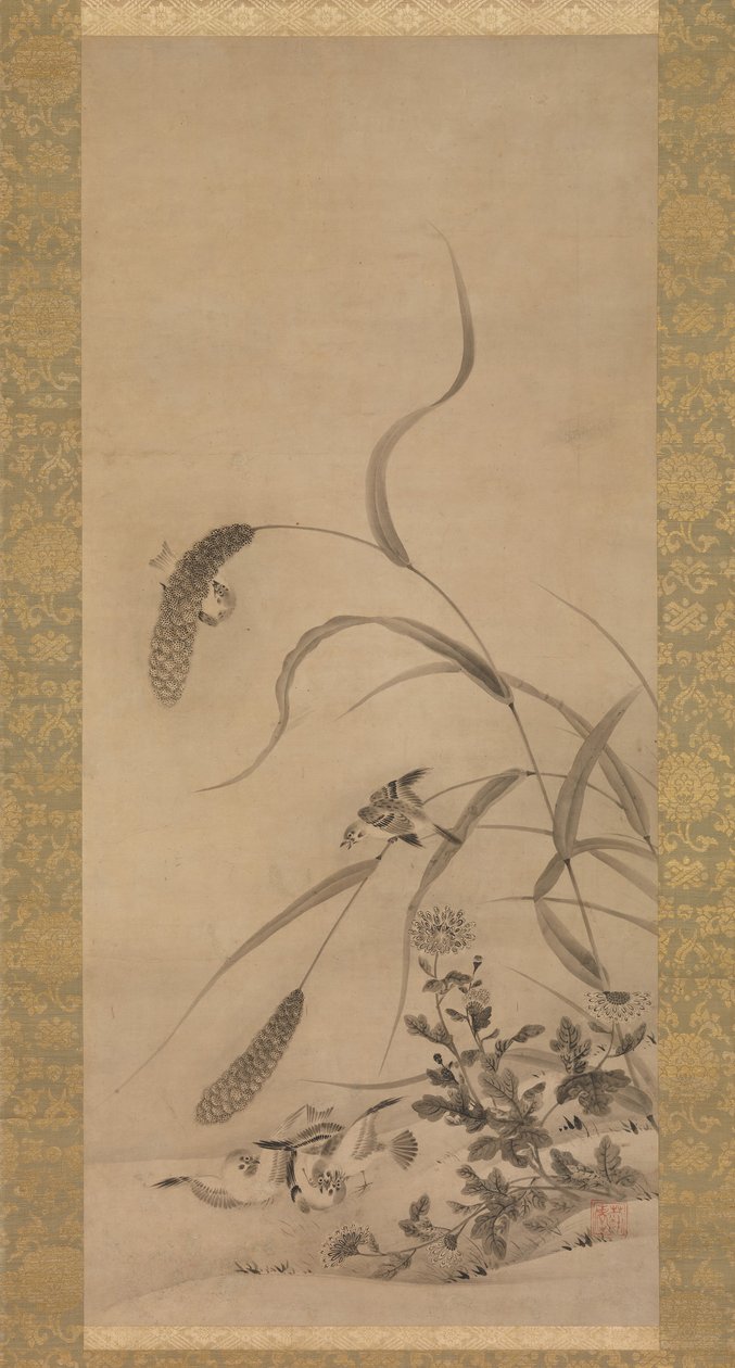 小米和麻雀，16世纪中期。 作者 艺爱