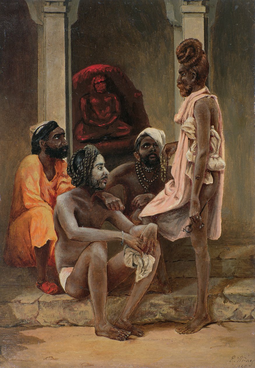 1858年艾哈迈达巴德的Gosiens或Fakirs（纸上油画） 作者 通用电子战