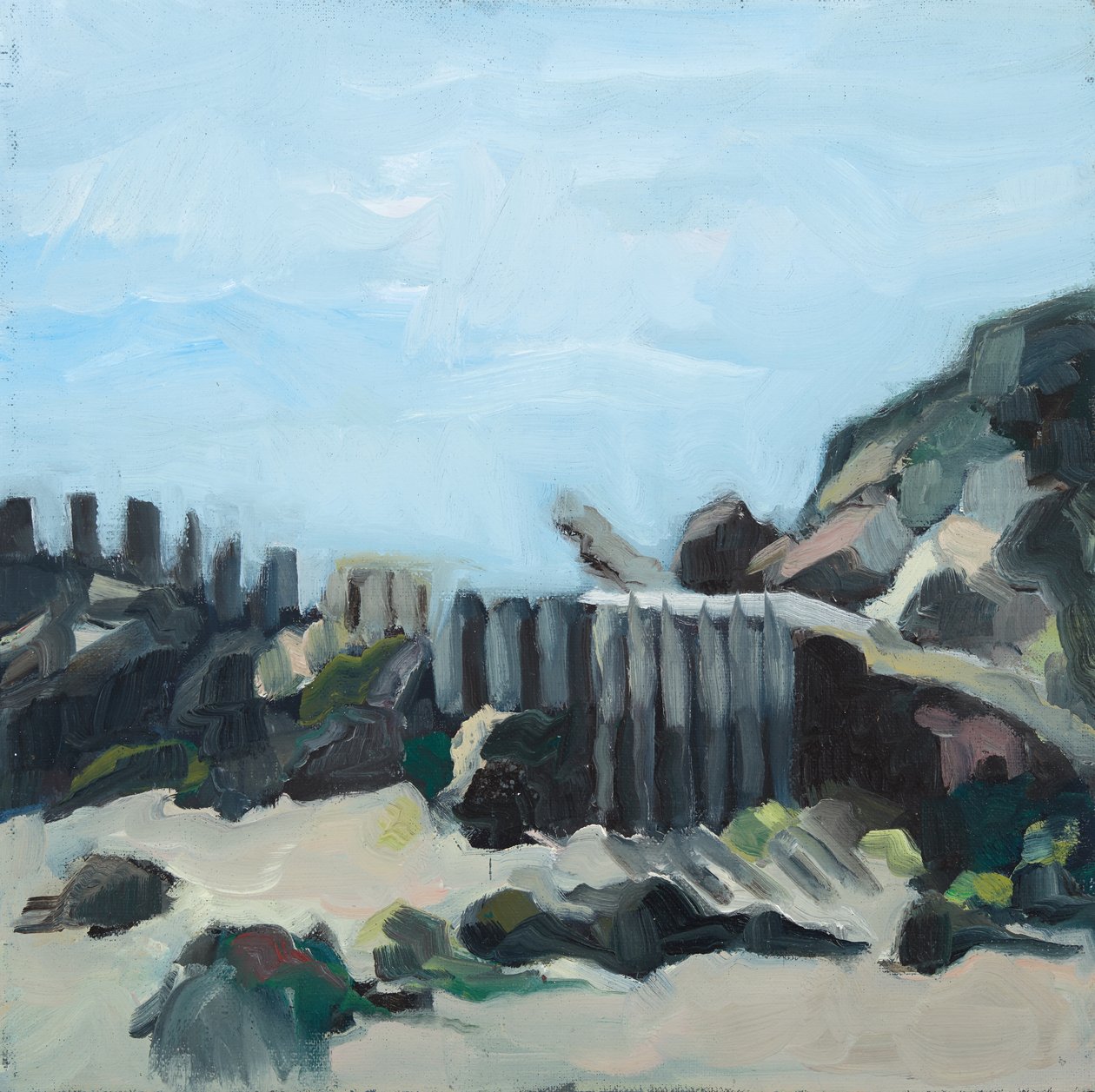 海滩，2019（布面油画） 作者 吉纳维芙·法兰西