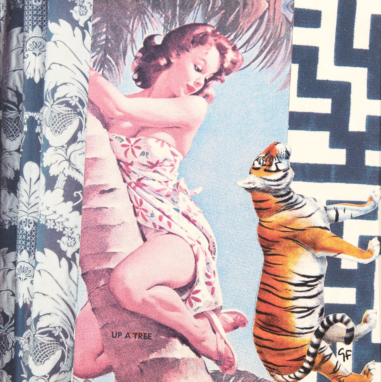 爬山女孩与老虎，2016（拼贴画） 作者 吉纳维芙·法兰西