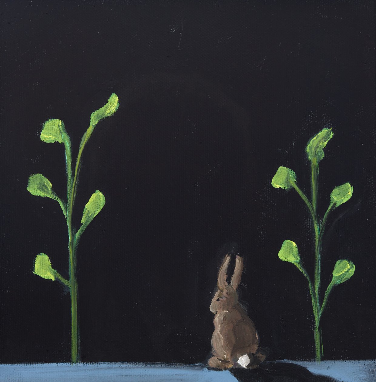 夜兔》，2019 年（布面油画） 作者 吉纳维芙·法兰西
