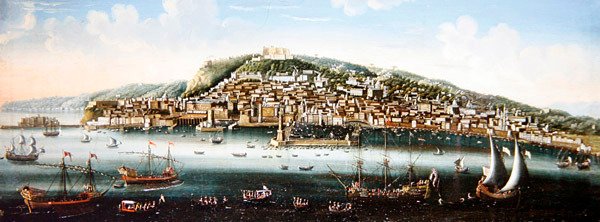 那不勒斯湾的景色（布面油画） 作者 根纳罗·科波拉（Gennaro Coppola）