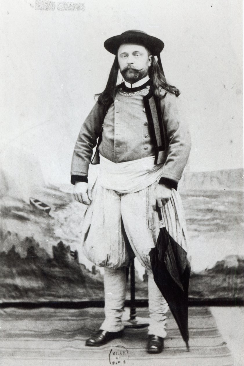 Emile Zola（1840-1902），在坎佩尔拍摄（bw照片） 作者 吉诺特