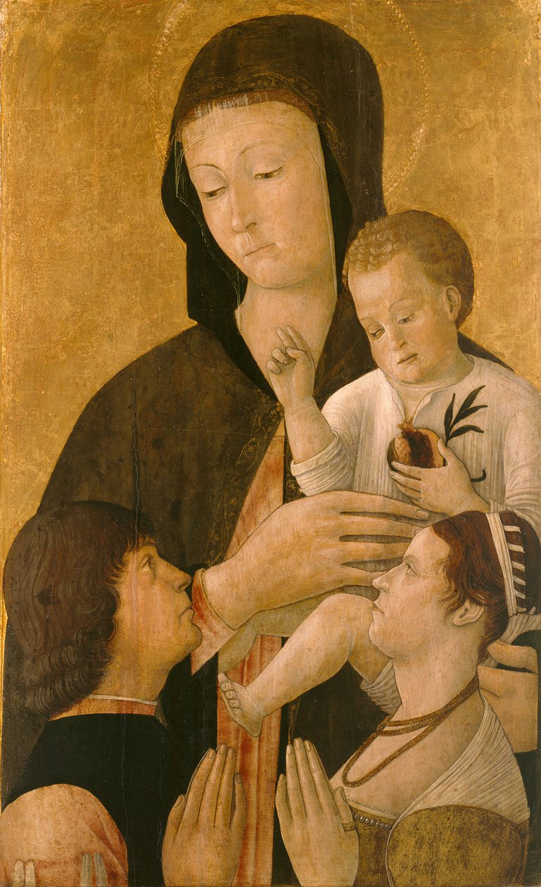 麦当娜带着孩子和两个捐赠者，1460年 作者 外邦人贝里尼