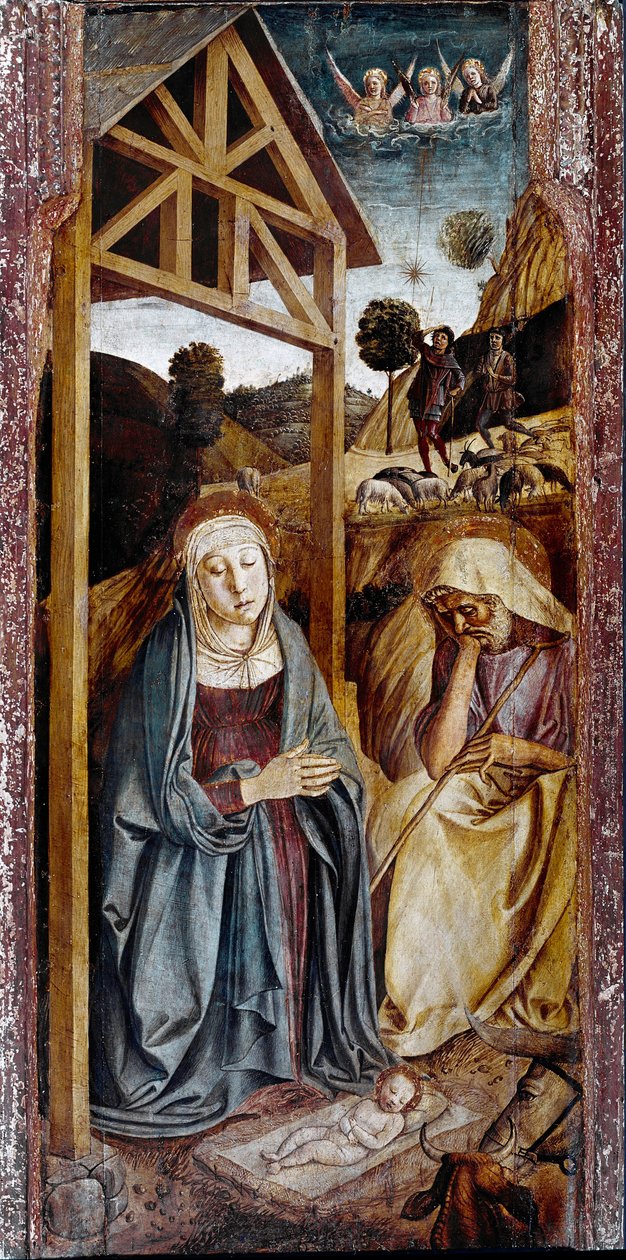 耶稣诞生三联画：中央面板乔瓦尼·贝利尼（Giovanni Bellini）和吉安贝利诺（Giambellino）的绘画 作者 外邦人贝里尼