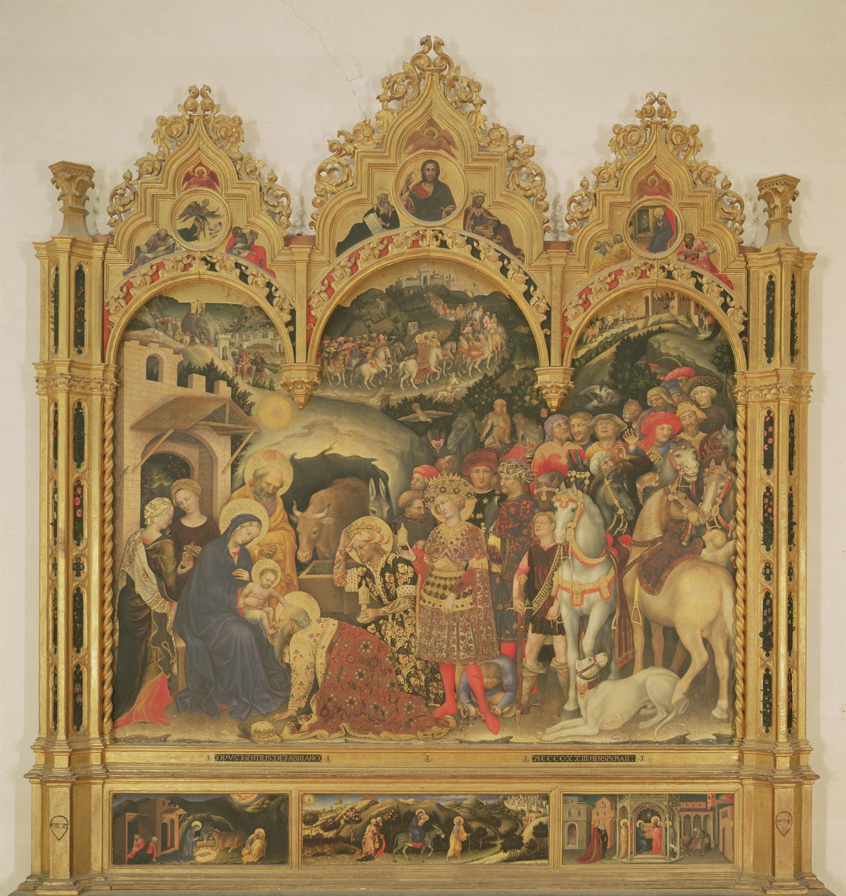 崇拜魔法祭坛，1423（面板上的蛋彩画） 作者 真蒂莱·达·法布里亚诺
