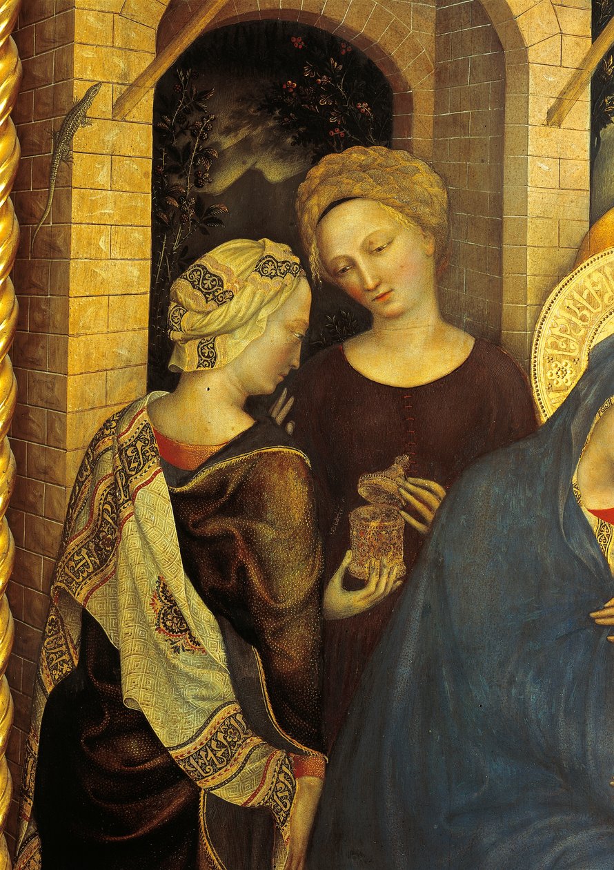 Adoration of the Magi detail of servants 作者 真蒂莱·达·法布里亚诺