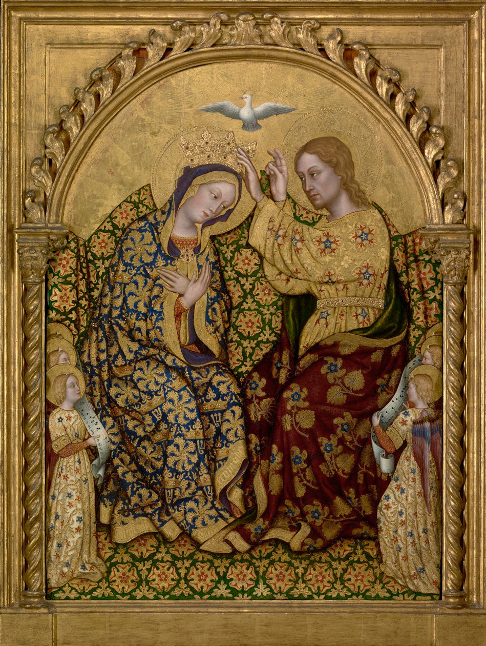 圣母加冕礼，c.1420（面板上的蛋彩画和金箔） 作者 真蒂莱·达·法布里亚诺