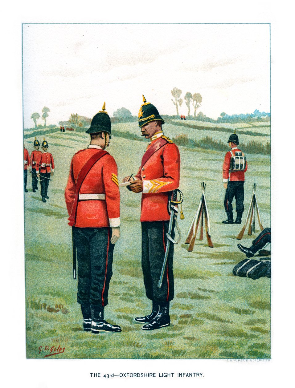 第1牛津郡第43轻步兵团，建于1890年。 作者 杰弗里·道格拉斯·吉尔斯