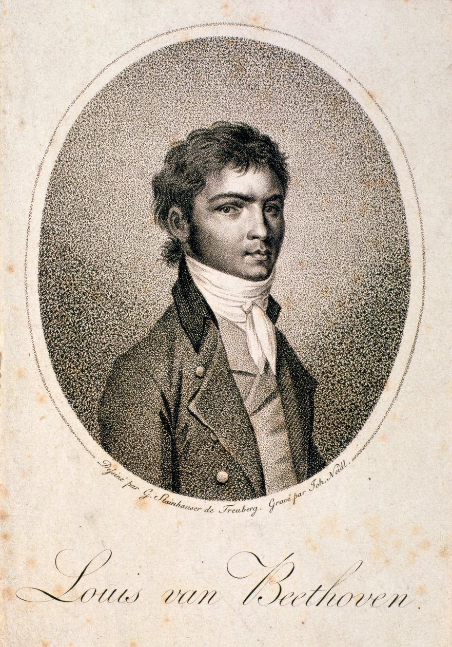 Louis van Beethoven（1712-73）的肖像由Johann Joseph Neidl（1776-1832）（mezzotint）刻 作者 乔治·安德里亚斯·斯坦豪瑟