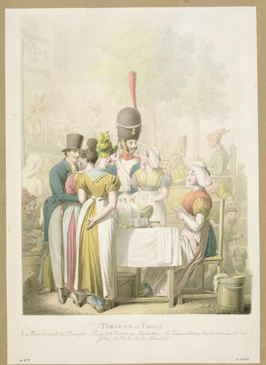 Boulevard du Temple，位于&39;Tableau de Paris&39;，1831年 作者 乔治·伊曼纽尔·奥皮兹