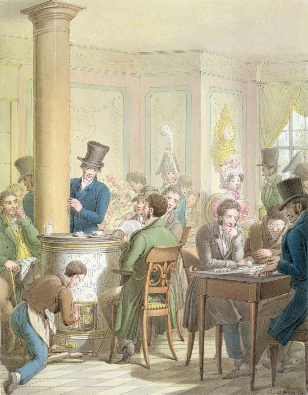 Cafe de Commerce，来自&39;Tableau de Paris&39; 作者 乔治·伊曼纽尔·奥皮兹
