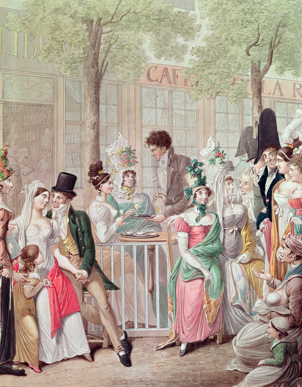 1814年Cafe de la Rotonde露台 作者 乔治·伊曼纽尔·奥皮兹