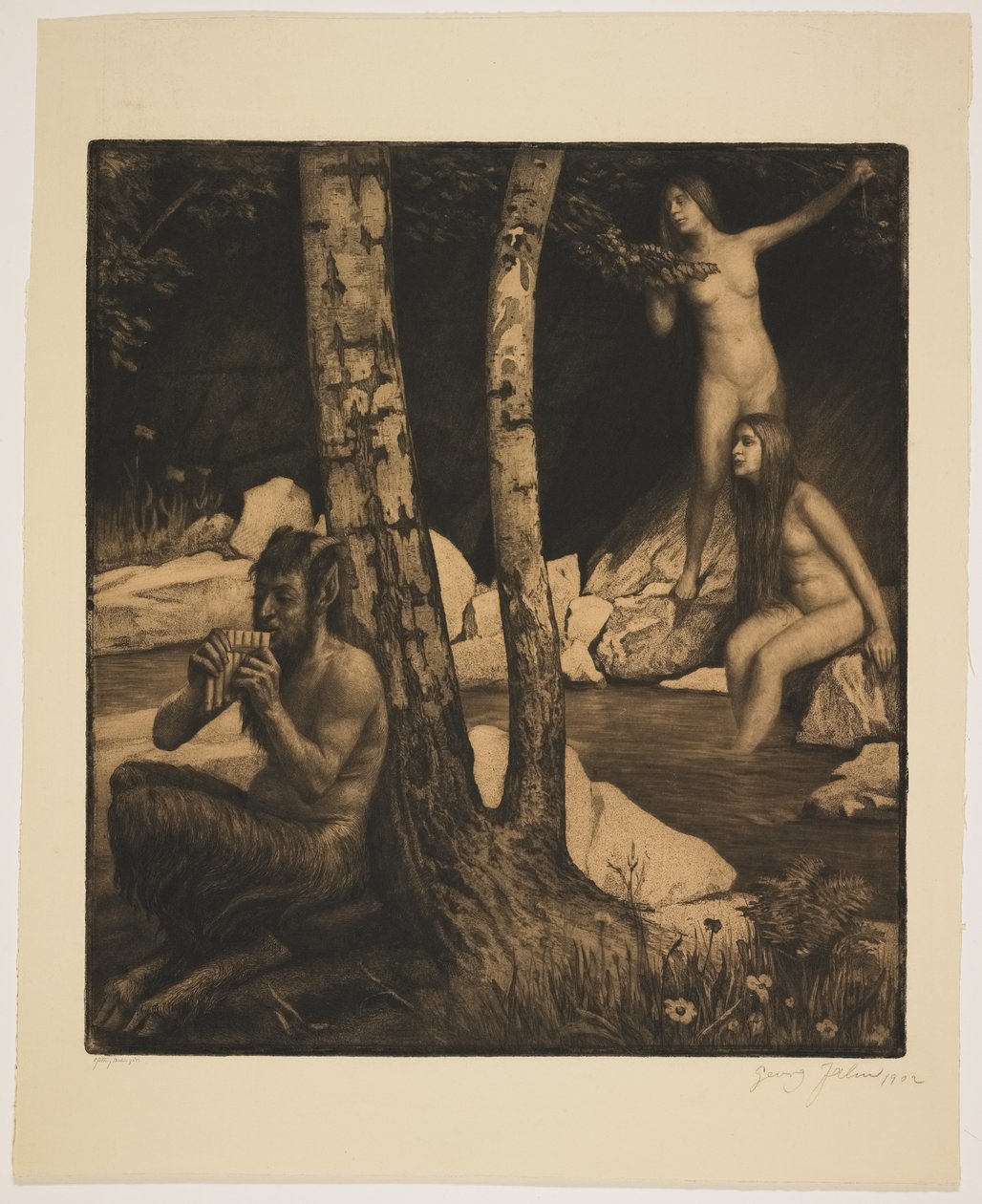 FlötenderFun（蚀刻和mezzotint） 作者 乔治·雅恩
