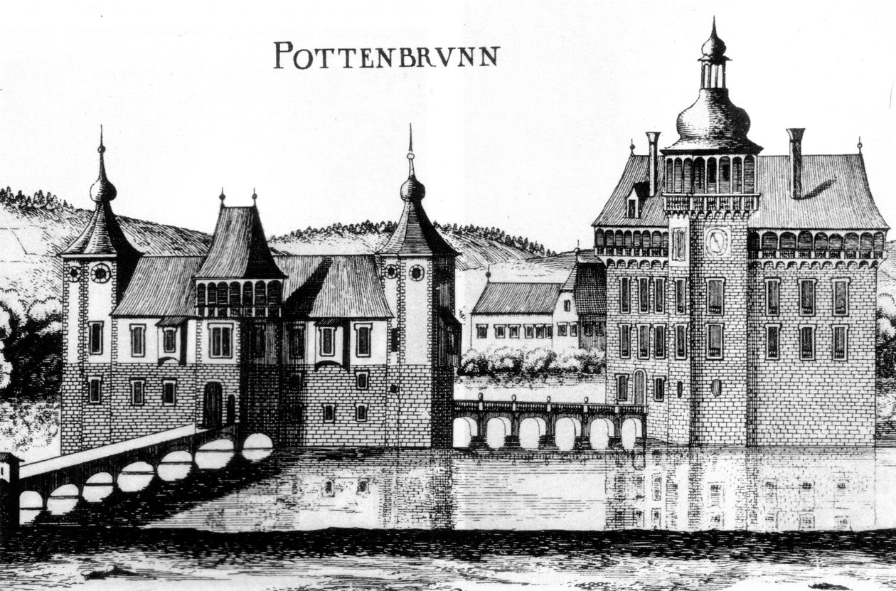 Pottenbrunn城堡由GeorgMatthäusVischer在1672年雕刻而成 作者 格奥尔格·马特乌斯·维舍尔