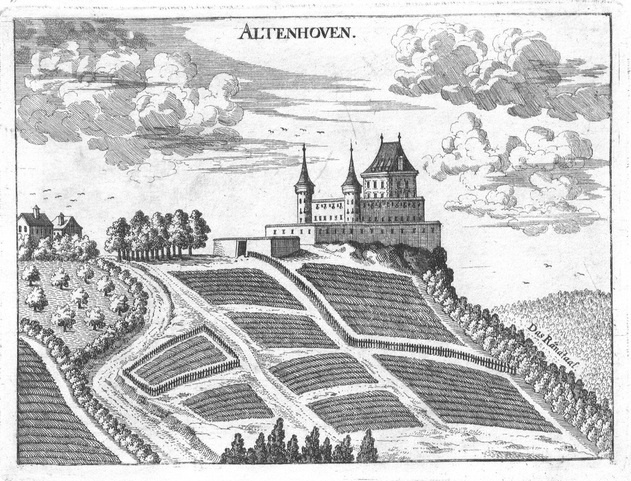 雕刻，Altenhof城堡，上奥地利州的视图 作者 格奥尔格·马特乌斯·维舍尔