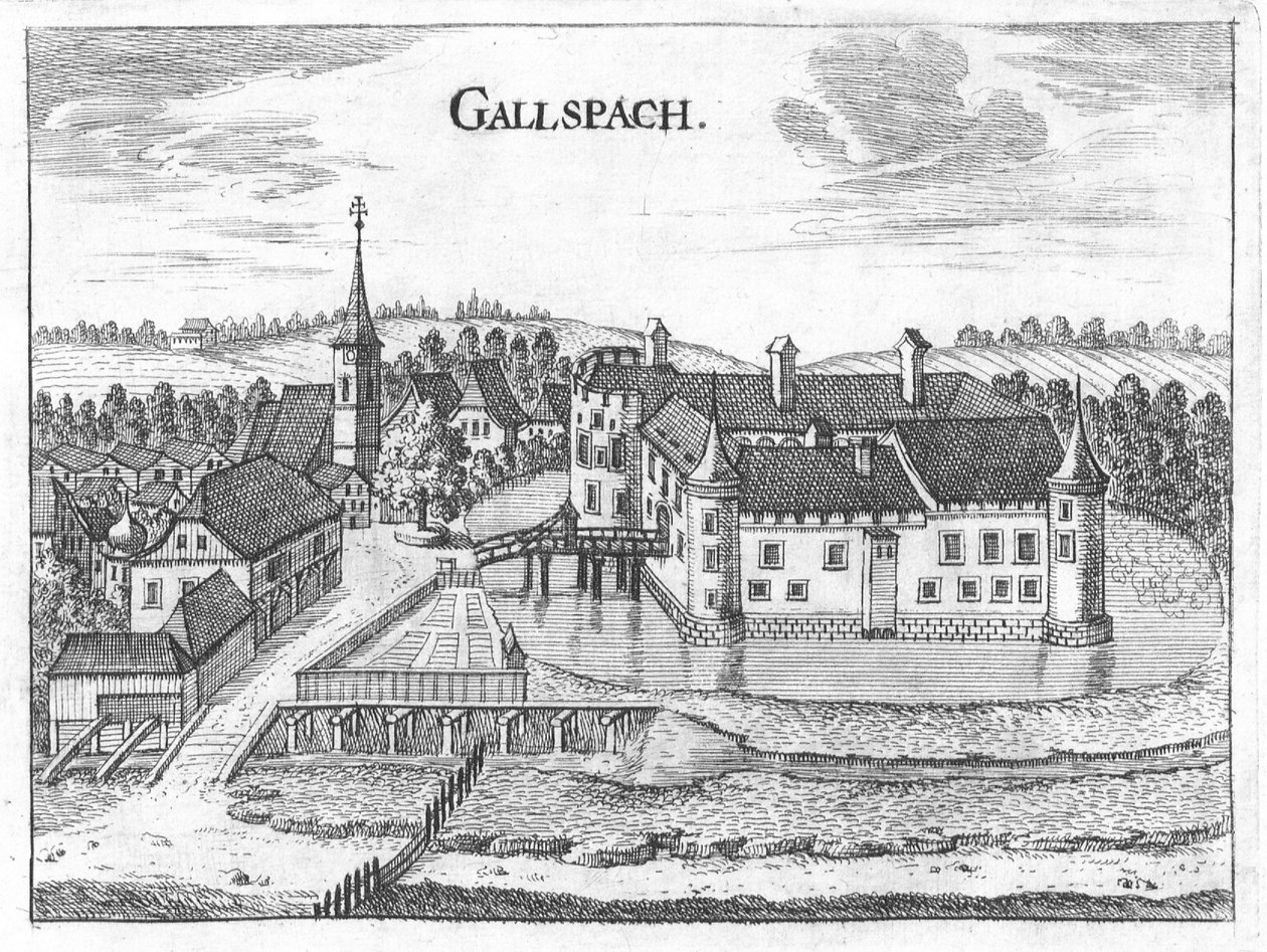 雕刻，Gallspach城堡，上奥地利州的视图 作者 格奥尔格·马特乌斯·维舍尔
