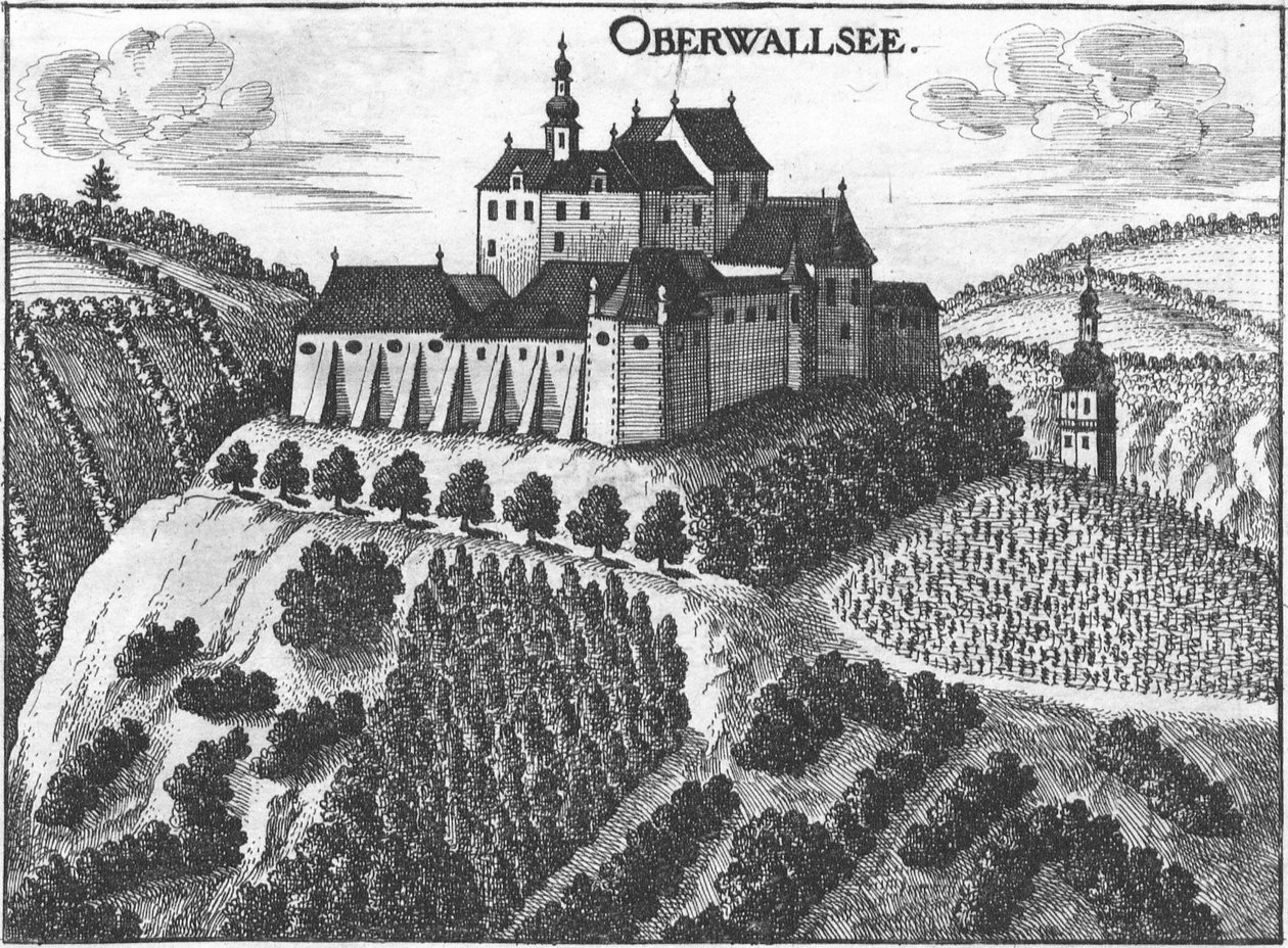 雕刻，Oberwallsee城堡，上奥地利州的视图 作者 乔治·马修·维舍尔（GeorgMatthäusVischer）