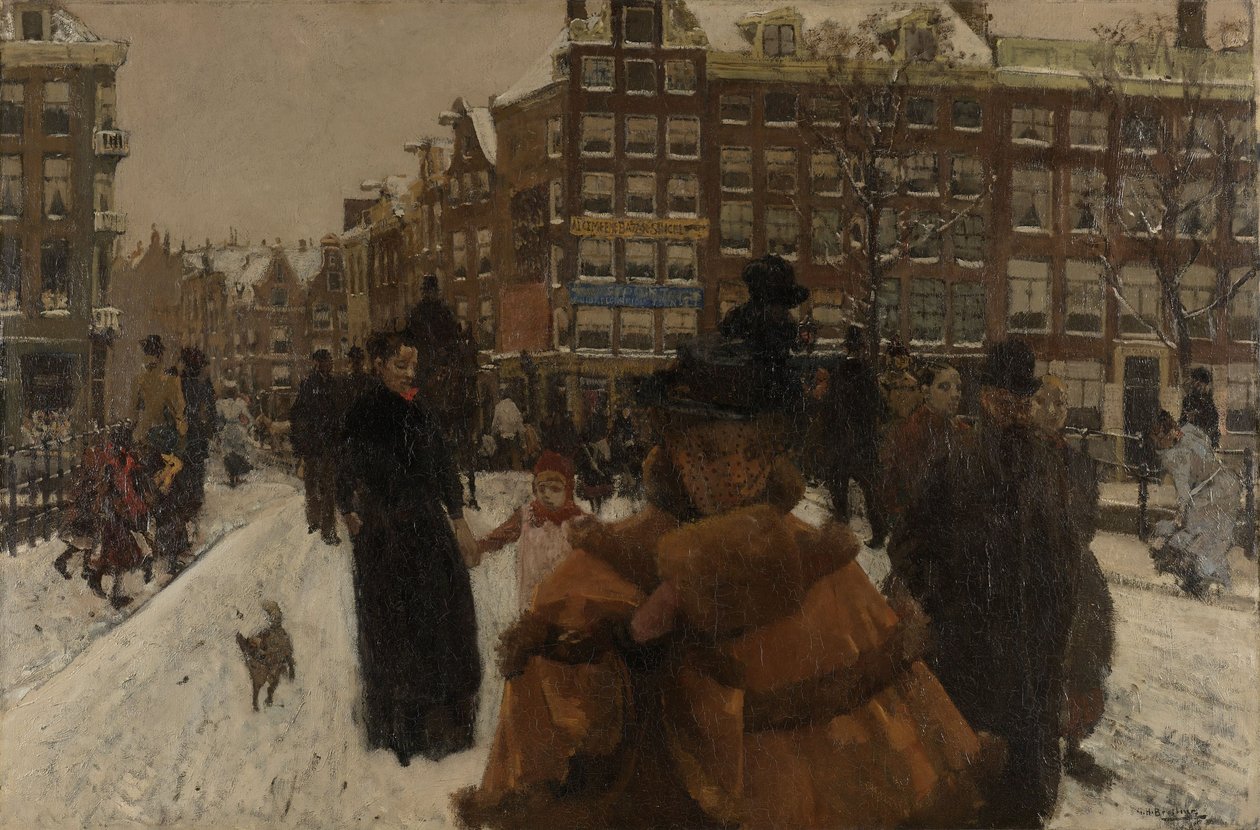 阿姆斯特丹Paleisstraat的Singel大桥，1896-8 作者 乔治·亨德里克·布雷特纳
