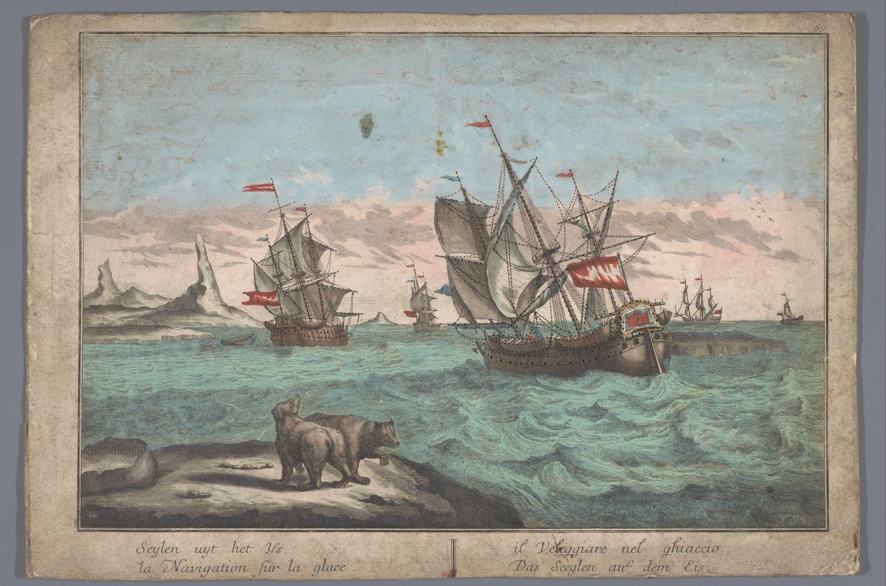 冰海上的帆船
Das Seeglen auf dem Eis（标题见实物） 作者 Georg Balthasar Probst (可能)
