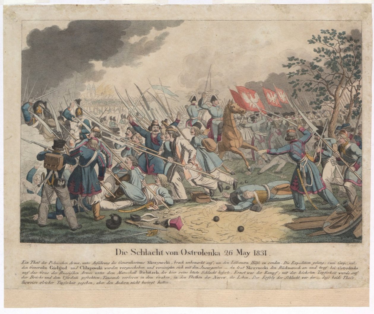 1831年5月26日，奥斯特罗莱卡战役 作者 乔治·本尼迪克特·旺德（Georg Benedikt Wunder）