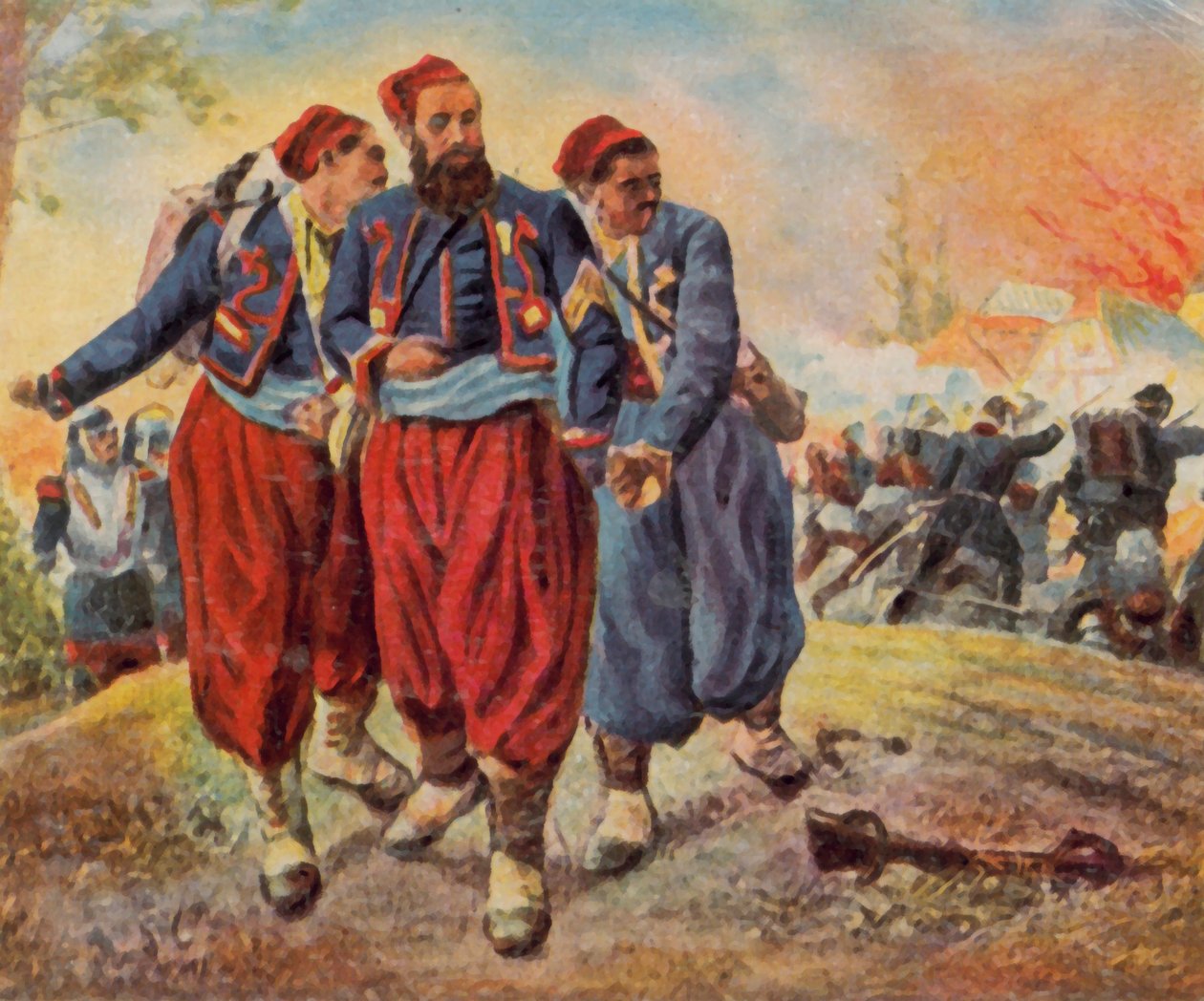 图尔克斯于 1870 年 8 月 6 日在沃尔特附近被俘（彩色石版印刷增强版） 作者 格奥尔格·布莱特鲁