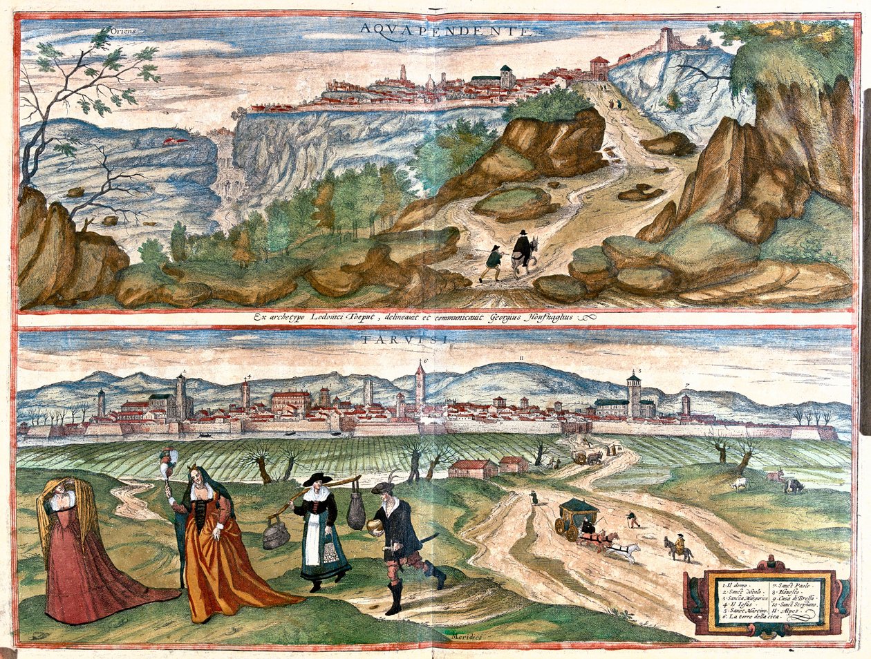 Acquapendente - Farvisi（罗马），意大利 - 格奥尔格-布劳恩的《Civitates Orbis Terrarum》，科隆，1617 年 作者 乔治·布劳恩