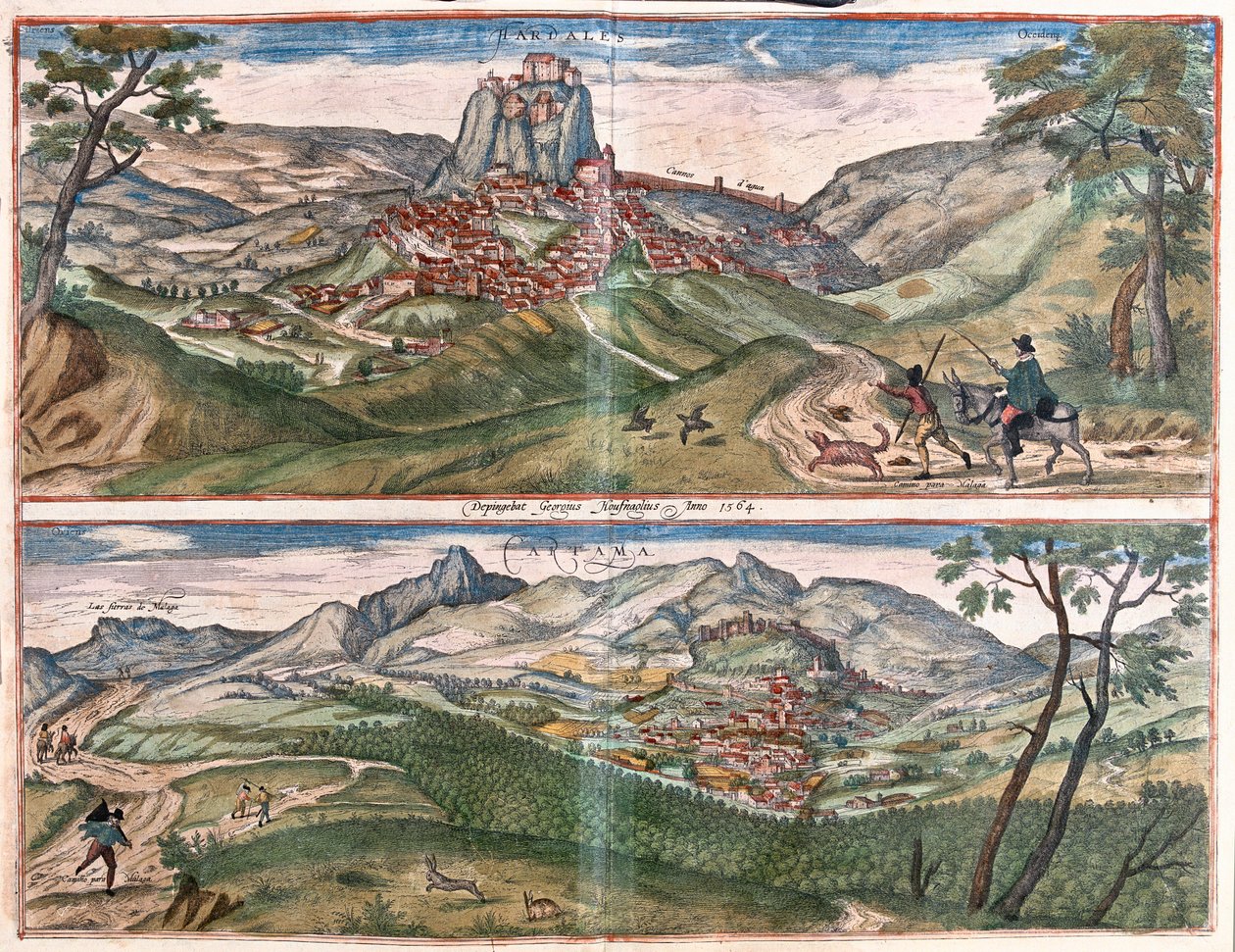 Ardales - Cartama，西班牙 - 格奥尔格-布劳恩 1617 年创作的《Civitates Orbis Terrarum》中，科隆 作者 乔治·布劳恩