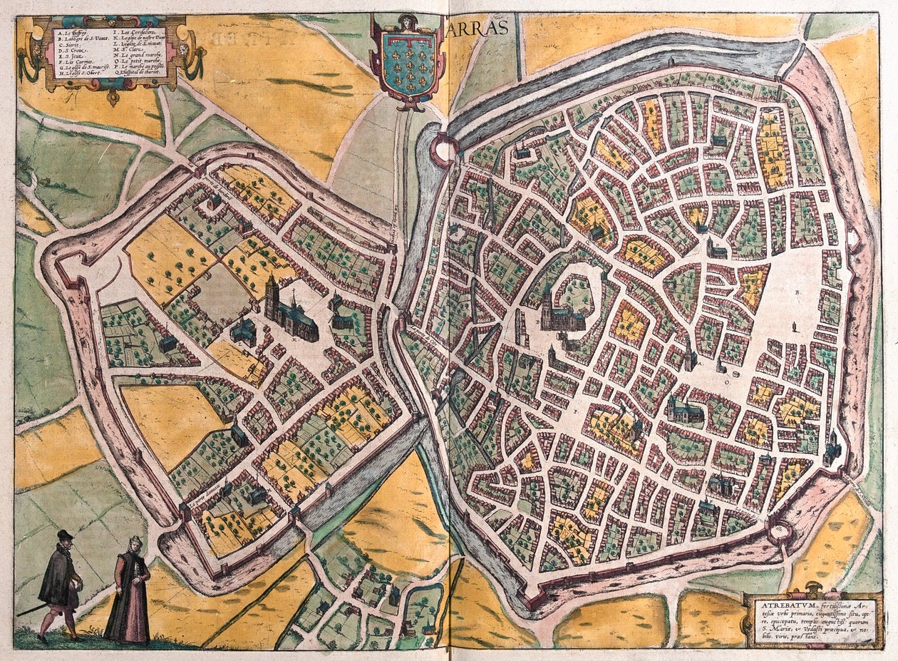 阿拉斯，加莱--法国北部--载于格奥尔格-布劳恩所著《Civitates Orbis Terrarum》，科隆，1617 年 作者 乔治·布劳恩